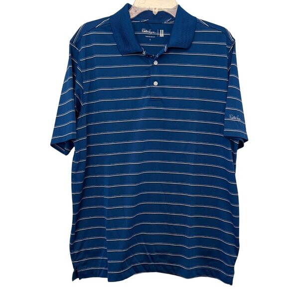 Walter Hagen Other - Walter Hagen Mens Royal Blue & White Striped Golf Polo Shirt - Size Large